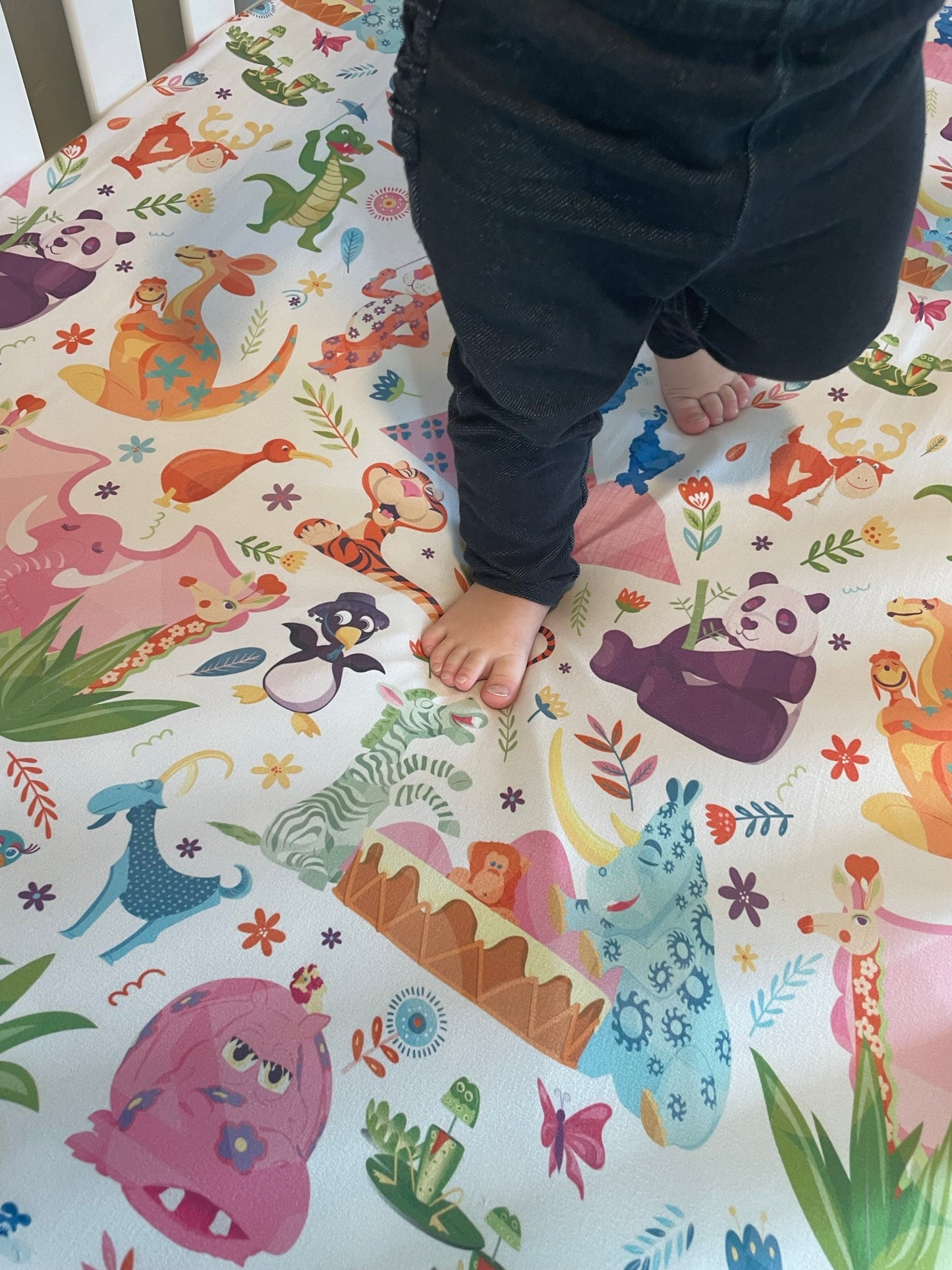 It's a Small World Animal Crib Sheet