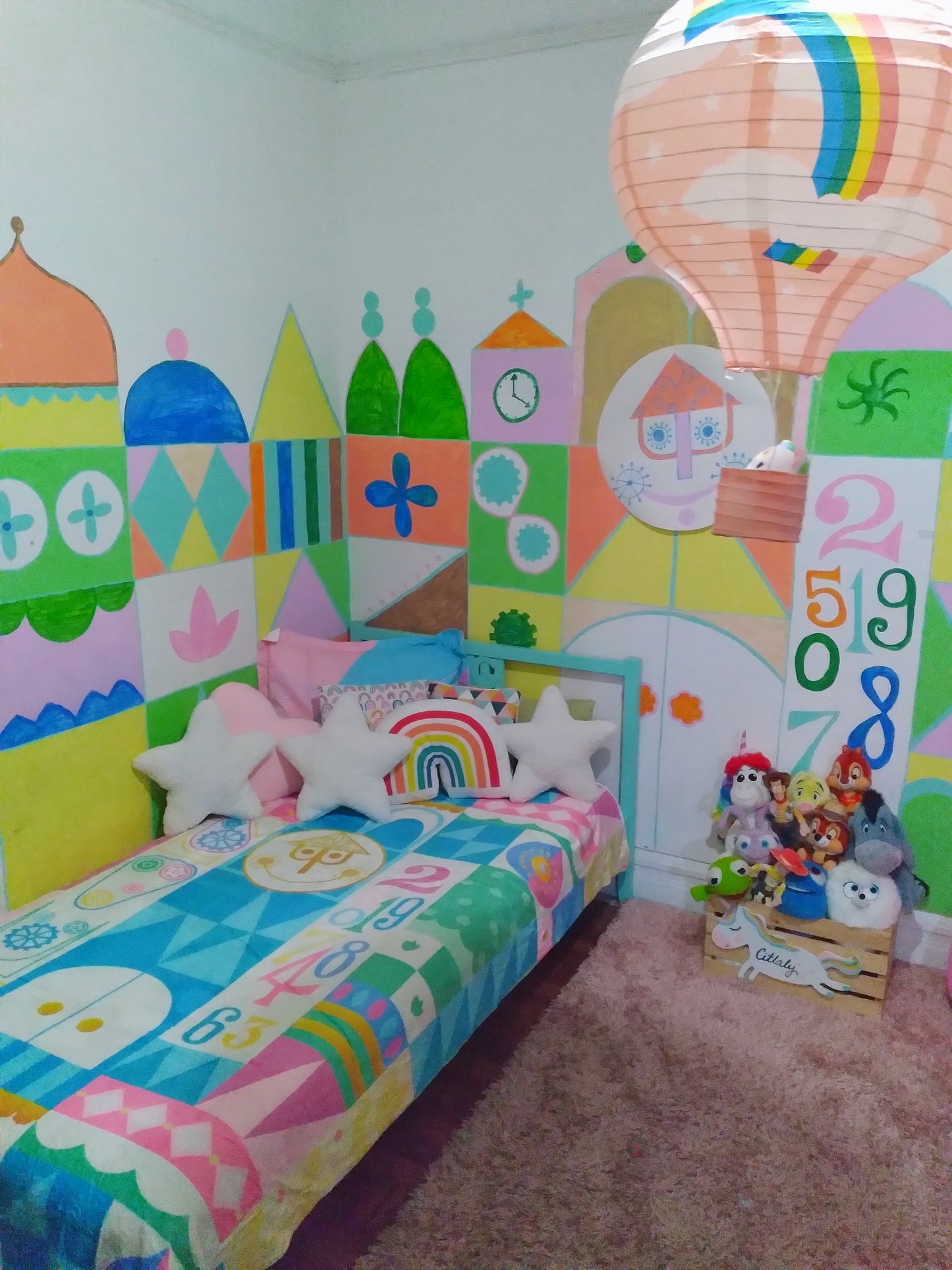 Pastel It's a Small World Comforter
