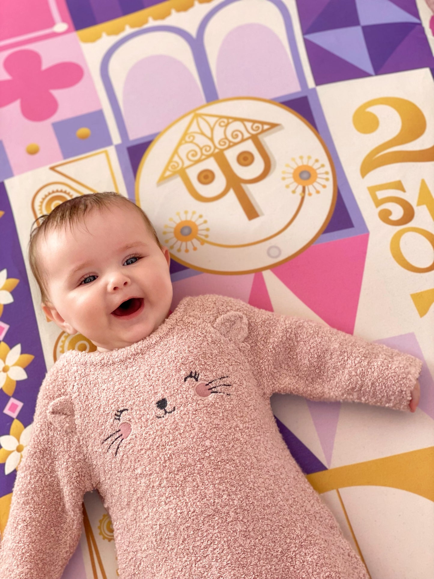 Pink It's a Small World Swaddle Blanket