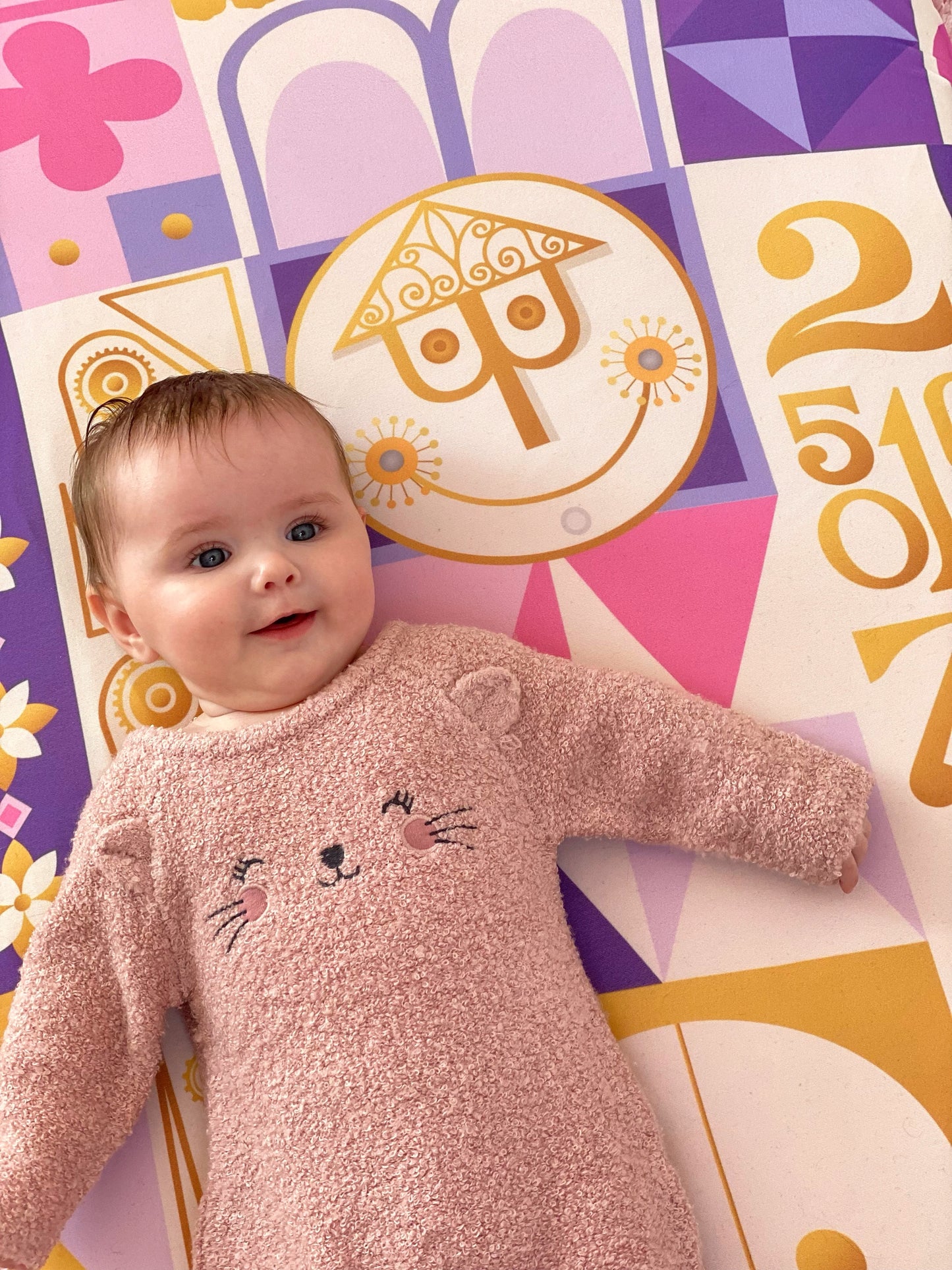 Pink It's a Small World Swaddle Blanket