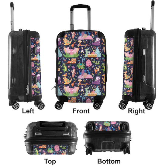 Navy Iconic Animals of It's a Small World Suitcase Carry On Luggage