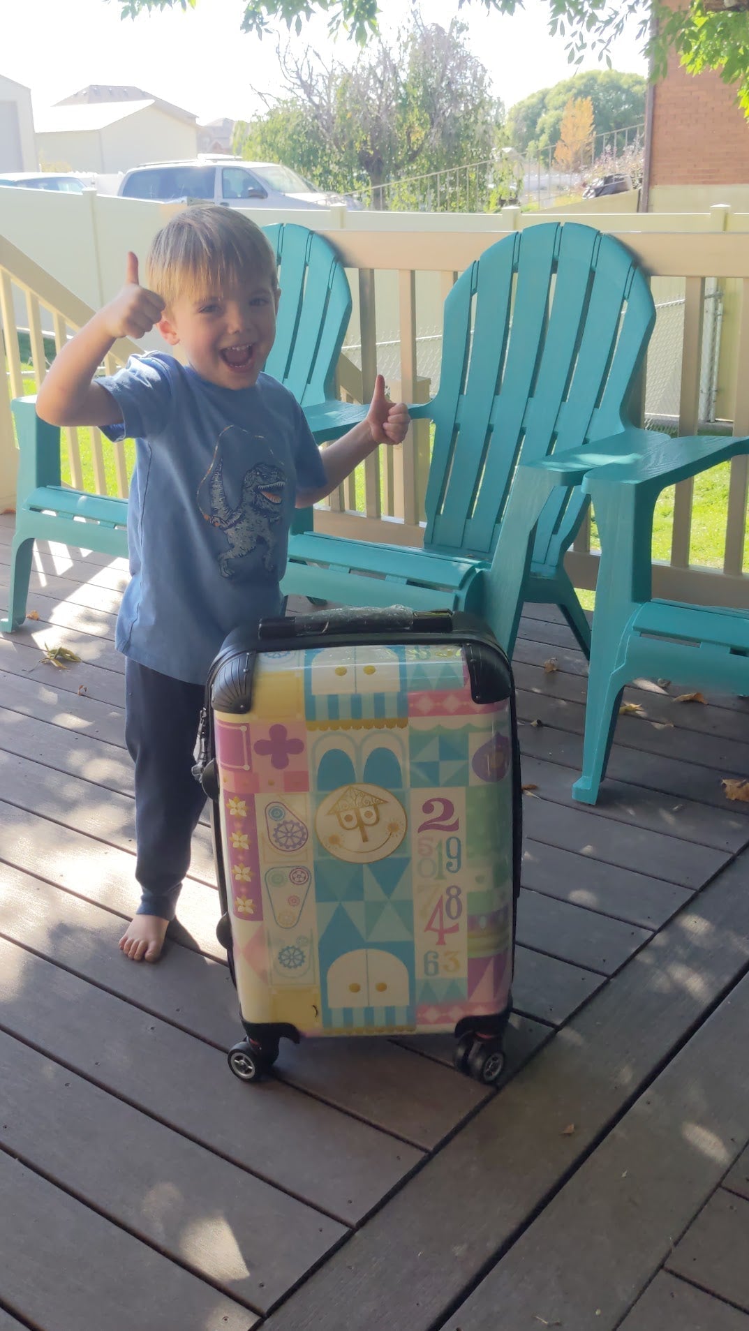 White Iconic Animals of It's a Small World Suitcase Carry On Luggage