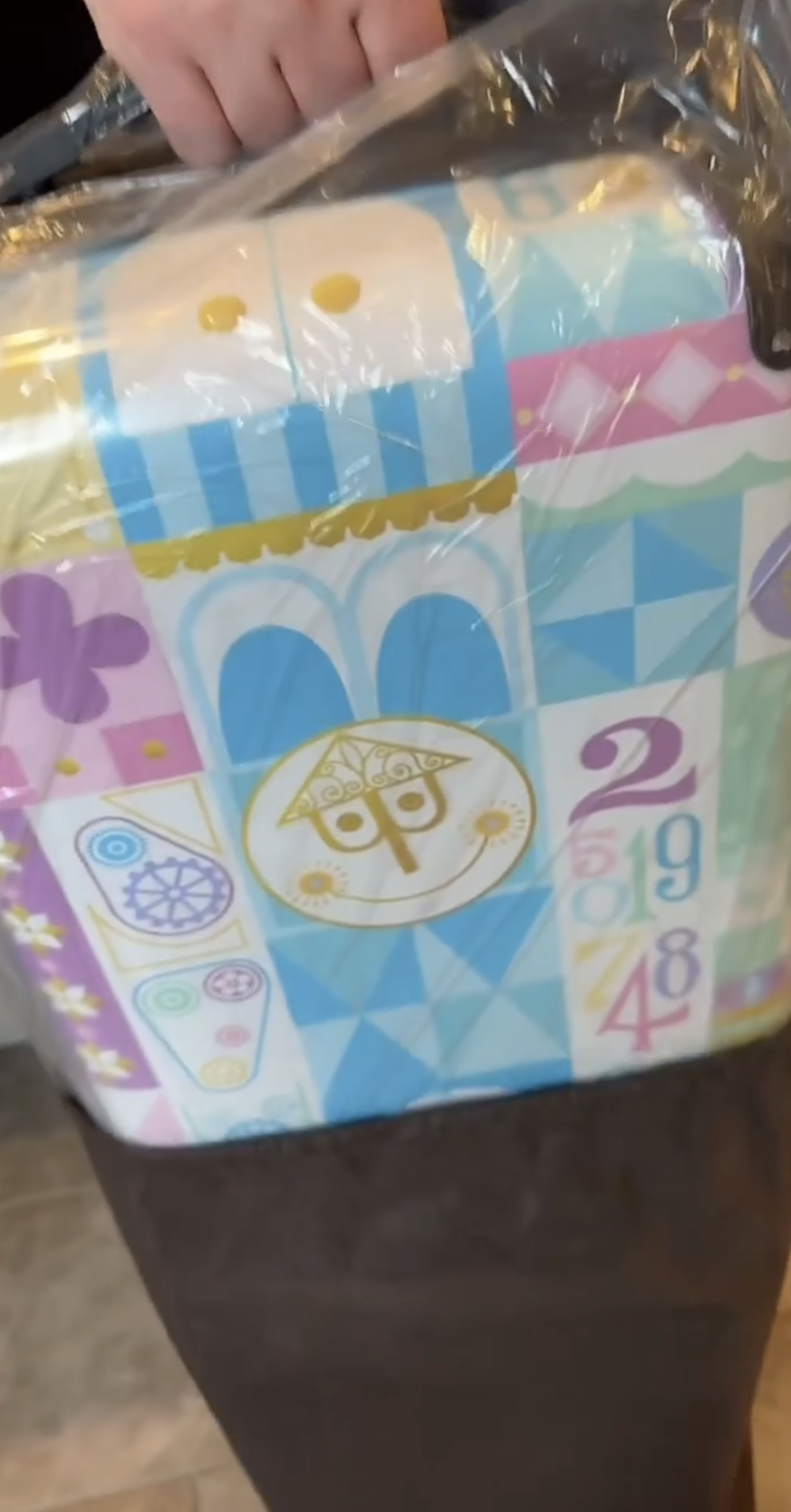 White Iconic Animals of It's a Small World Suitcase Carry On Luggage