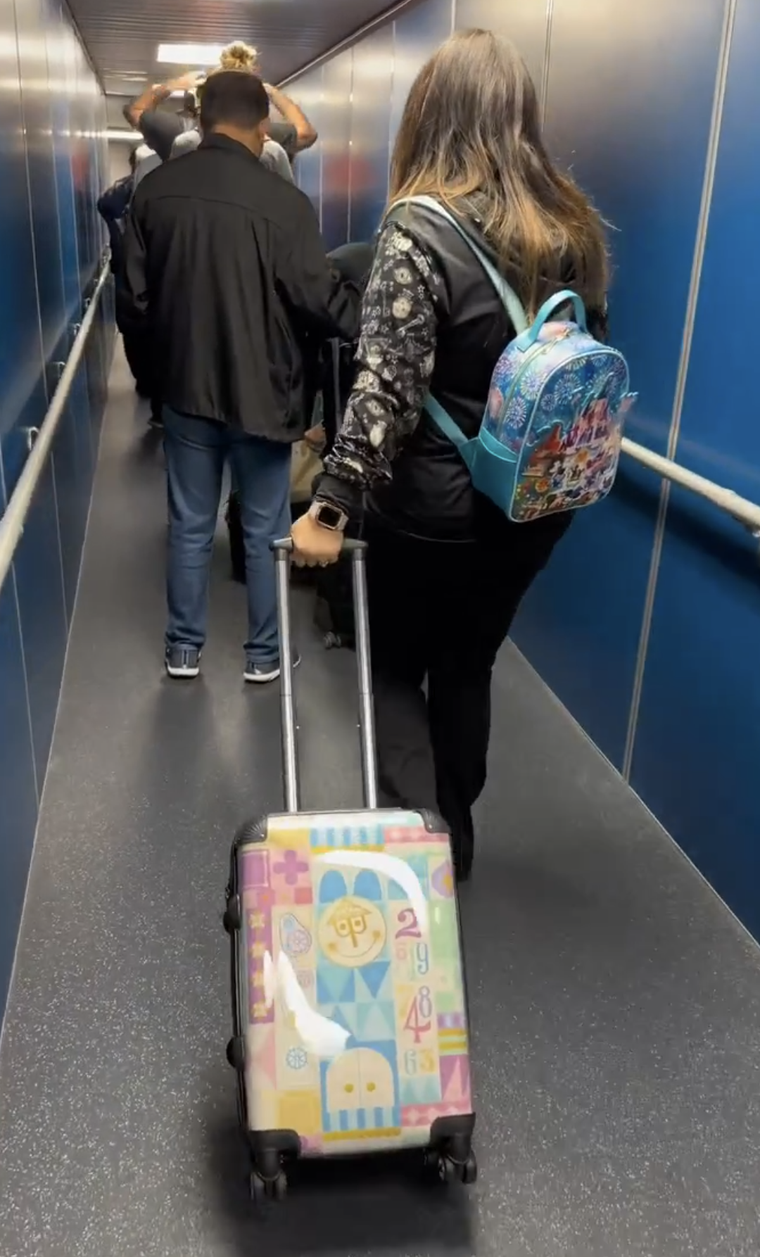 White Iconic Animals of It's a Small World Suitcase Carry On Luggage