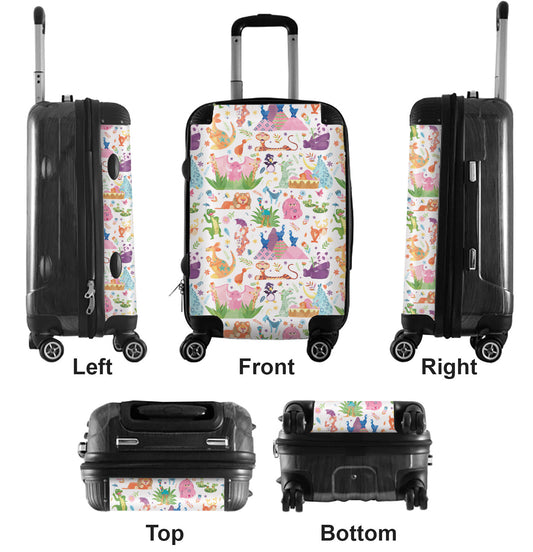 White Iconic Animals of It's a Small World Suitcase Carry On Luggage
