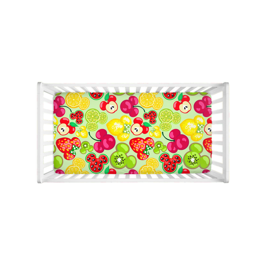 Magical Mouse Summer Fruit Crib Sheet