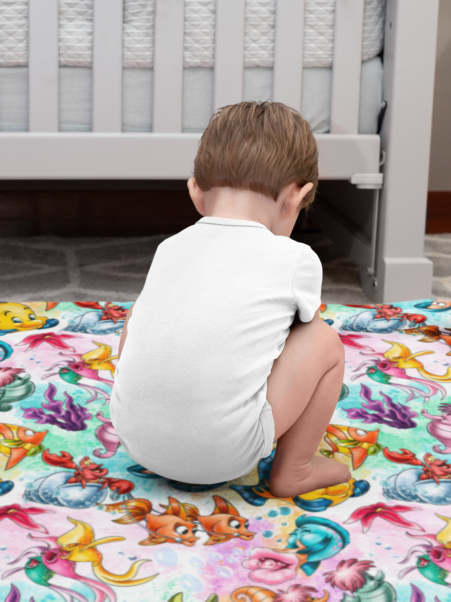 Little Mermaid Blanket, Under the Sea Fish Fiesta Ocean Minky Blanket
