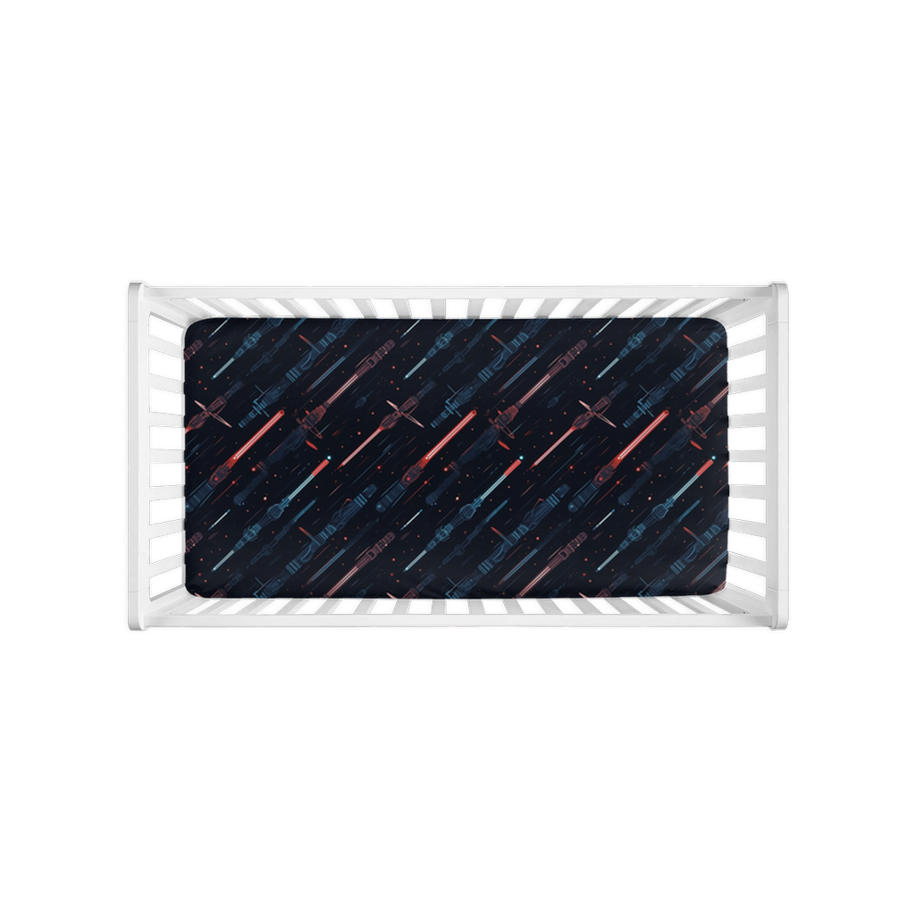 Light Saber Crib Sheet, Space Wars Galaxy Crib Sheet