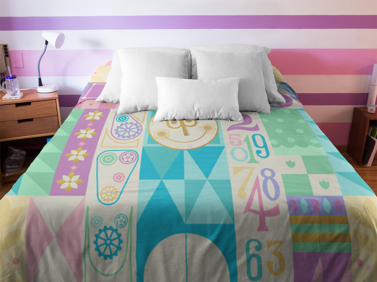 Pastel It's a Small World Comforter