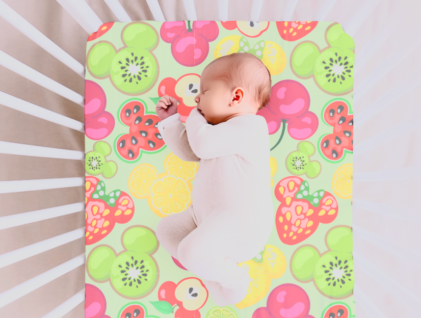 Magical Mouse Summer Fruit Crib Sheet