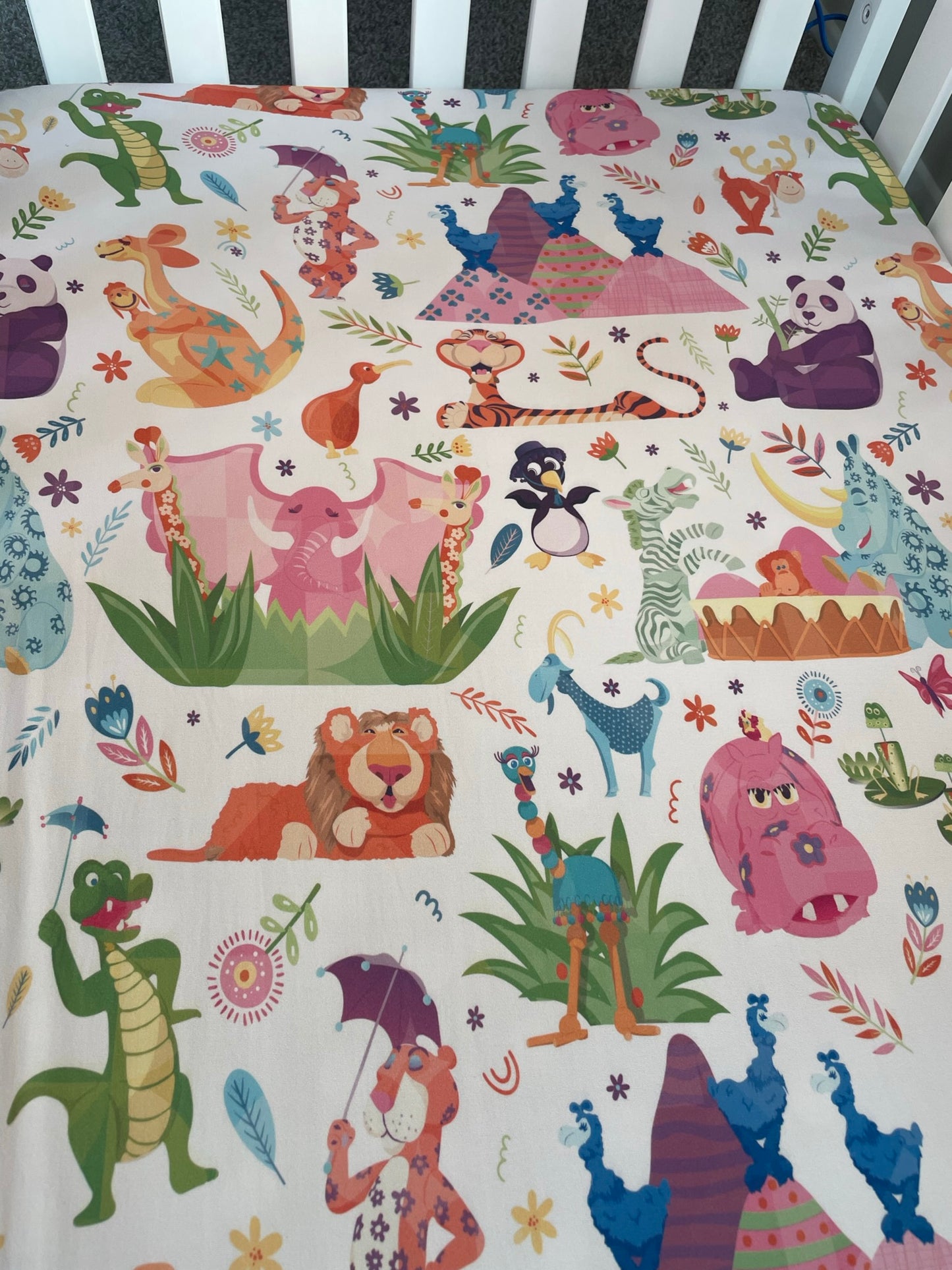 It's a Small World Animal Crib Sheet