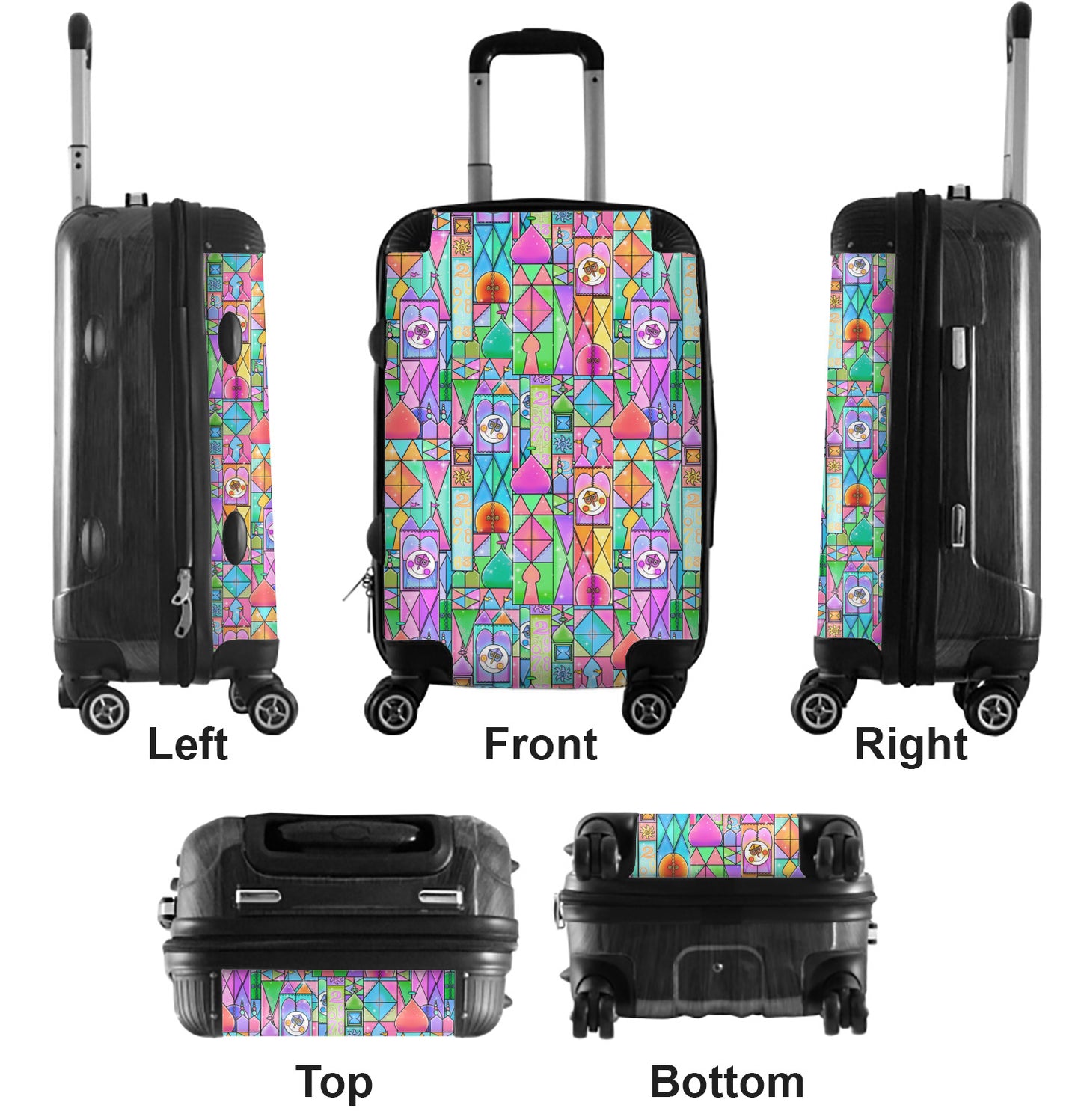 It's a Small World Stained Glass Suitcase Carry On Luggage